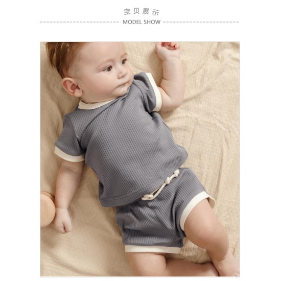 Newborn Baby Clothing Sets Baby Boys Girls Sets Striped T-shirt Shorts Casual Infant Children Clothes 0-3 Years