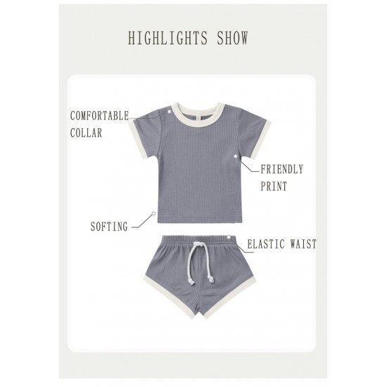 Newborn Baby Clothing Sets Baby Boys Girls Sets Striped T-shirt Shorts Casual Infant Children Clothes 0-3 Years