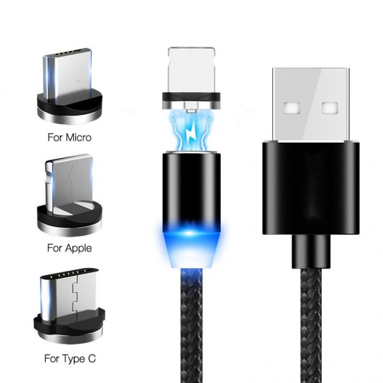 Fast Charging Micro USB Cable Cord Magnet Charger USB Type C 1m 2 m Mobile Phone Cables